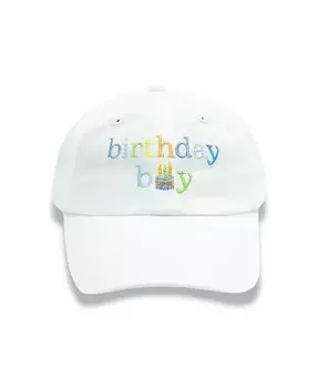 Бейсбольная кепка на день рождения для мальчиков Bits & Bows, белый