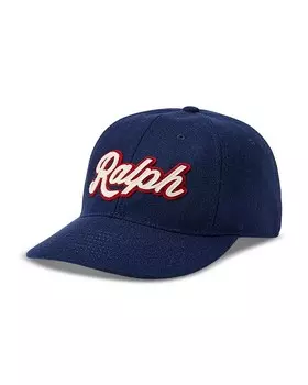 Бейсбольная кепка с аппликацией Polo Ralph Lauren из смесовой шерсти, синий