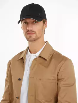 Бейсбольная кепка Tommy Hilfiger "TH CORPORATE COTTON 6 PANEL CAP" с тисненым логотипом, черный