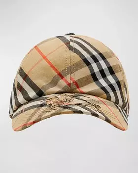 Бейсбольная кепка в клетку EKD Burberry, цвет Sand