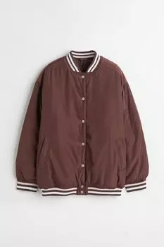 Бейсбольная куртка H&amp;M, темно коричневый