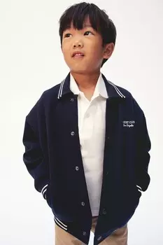 Бейсбольная куртка из потной ткани H&M, синий