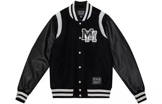 Бейсбольная куртка Mastermind Japan X Mastermind World X Mastermind Joint Series унисекс черного цвета Mitchell Ness