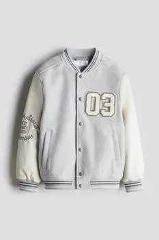 Бейсбольная куртка с аппликациями H&M, мультиколор