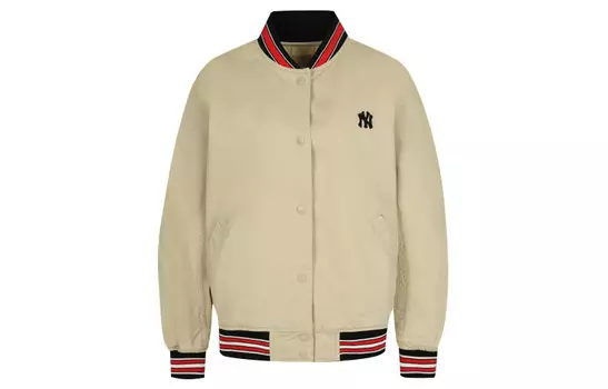 Бейсбольная куртка с логотипом Base унисекс цвета хаки Mlb