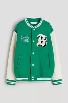 Бейсбольная куртка с мотивами H&M, зеленый