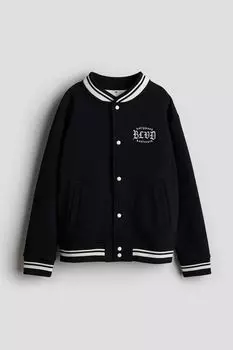 Бейсбольная куртка с мотивами H&M, черный