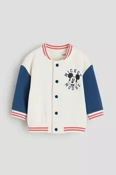 Бейсбольная куртка с принтом H&M, белый
