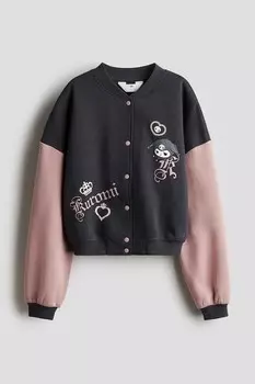 Бейсбольная куртка с принтом H&M, серый