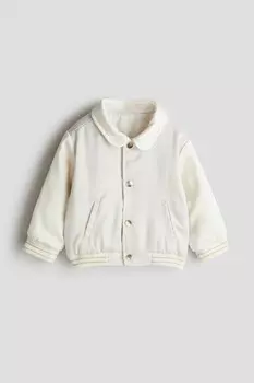 Бейсбольная куртка с воротником H&M, бежевый