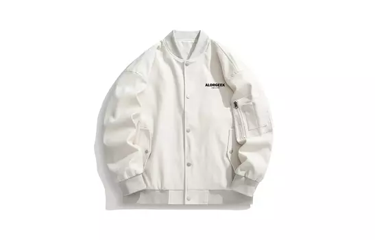 Бейсбольная куртка унисекс ALORGEEK, Apricot (Fleece-Lined)