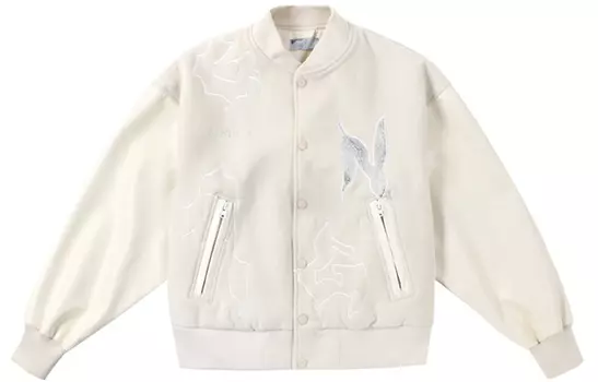 Бейсбольная куртка унисекс BANDITK GANGN, Белый