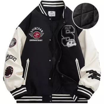 Бейсбольная куртка унисекс Crayon Shinchan/Crayon Shinchan, Черный