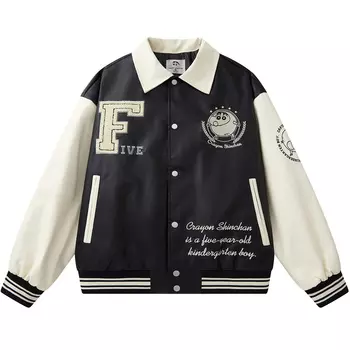 Бейсбольная куртка унисекс Crayon Shinchan/Crayon Shinchan, Черный