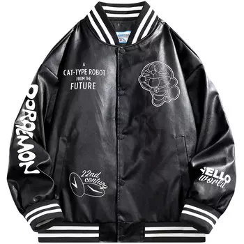 Бейсбольная куртка унисекс Doraemon, Черный