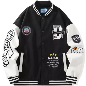 Бейсбольная куртка унисекс Doraemon, черный