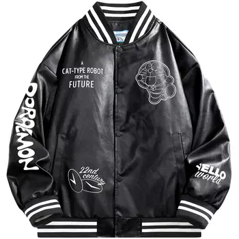 Бейсбольная куртка унисекс Doraemon, Коричневый (бейсбольный воротник)