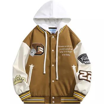 Бейсбольная куртка унисекс Doraemon, Коричневый (искусственная кожа)