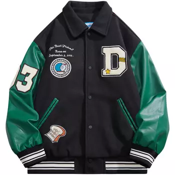 Бейсбольная куртка унисекс Doraemon, Темно-синий (лацкан)