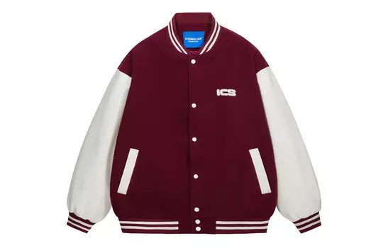 Бейсбольная куртка унисекс ICONS Lab, Бургундия