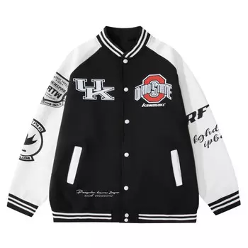 Бейсбольная куртка унисекс Kawasaki, черный/красный