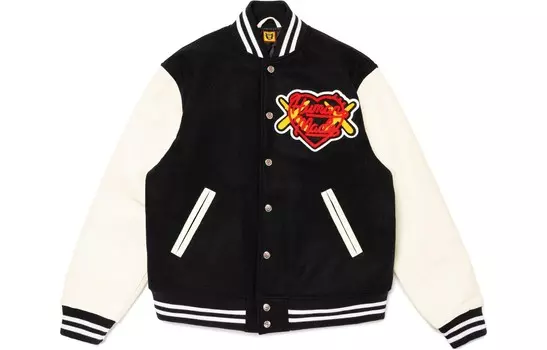 Бейсбольная куртка унисекс от Kaws X KAWS Co-branded Series Human Made, черный