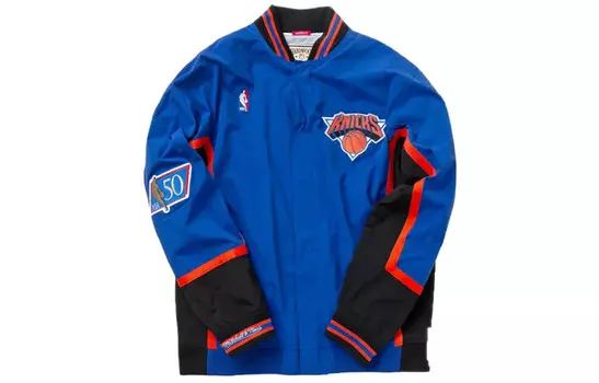 Бейсбольная куртка унисекс синий Mitchell Ness