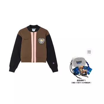 Бейсбольная куртка унисекс x POP MART Champion, Coffee Patchwork