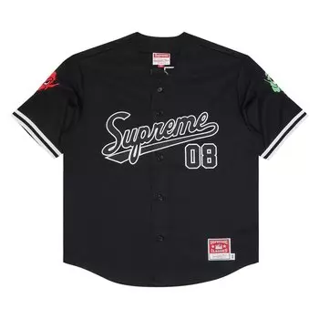 Бейсбольная майка Supreme x Mitchell & Ness Downtown Hell, черная