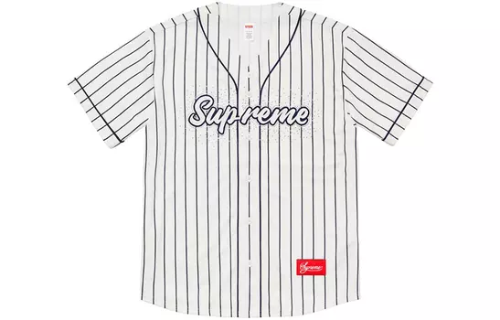 Бейсбольная майка унисекс Supreme, цвет Striped white