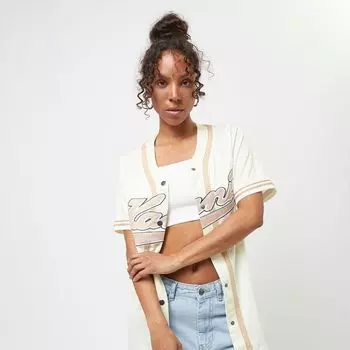 Бейсбольная рубашка Varsity в тонкую полоску Karl Kani, цвет off white/white