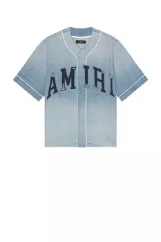 Бейсбольная рубашка выцветшего цвета Amiri, цвет Perfect Indigo