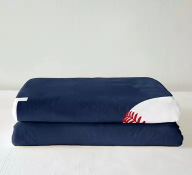 Бейсбольное нечеткое одеяло, 3D мяч, спортивное флисовое одеяло для кровати, дивана, дивана, для мальчиков и девочек, синее, есть, спать, бейсбольное одеяло из шерпа, мяч для игр, декор комнаты, двойное плюшевое одеяло 60 x 80 дюймов Feelyou, Mu...