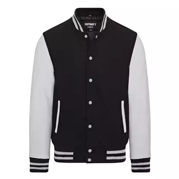 Бейсбольный бомбер letterman из шерсти и кожи в студенческом стиле генуи Infinity Leather, черный