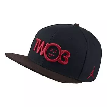 Бейсболка 12 retro flu game snapback 'black red' Air Jordan, черный