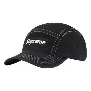 Бейсболка 2-tone twill camp cap 'black white' Supreme, черный