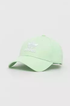 Бейсболка adidas Originals из хлопка, зеленый