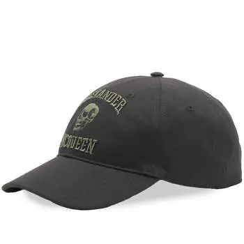 Бейсболка Alexander Mcqueen Varsity Skull Logo, цвет Black & Khaki