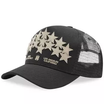 Бейсболка Amiri Leather Star Trucker, черный