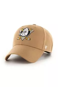 Бейсболка Anaheim Ducks из смесовой шерсти 47 brand, бежевый