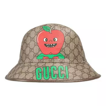 Бейсболка apple supreme fedora hat 'beige ebony' Gucci, бежевый