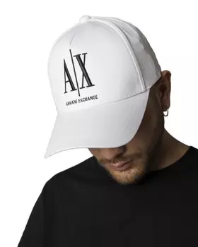 Бейсболка Armani Exchange с вышитым логотипом, белый/серый