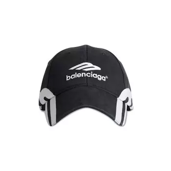 Бейсболка Balenciaga 3B Logo Cap, цвет Faded Black/White