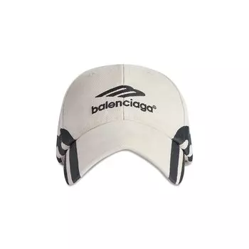 Бейсболка Balenciaga 3B Logo Cap, цвет Light Beige/Black