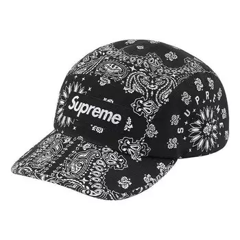 Бейсболка bandana camp cap 'black white' Supreme, черный
