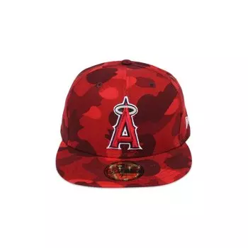 Бейсболка BAPE x MLB x New Era Los Angeles Angels 59FIFTY Cap, красный
