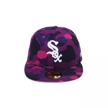 Бейсболка BAPE x MLB x New Era Chicago White Sox 59FIFTY Cap, фиолетовый