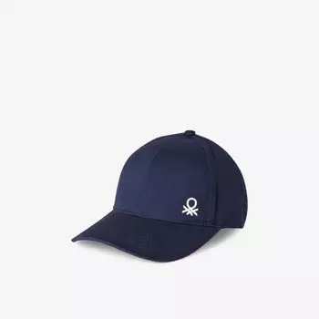 Бейсболка Benetton из хлопка с вышитым логотипом 6-14 лет, синий