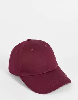Бейсболка бордового цвета из хлопка ASOS DESIGN