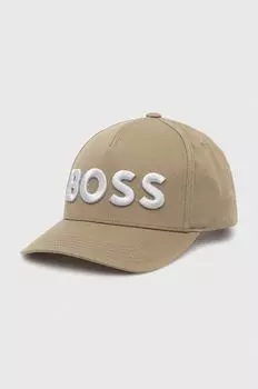 Бейсболка BOSS из хлопка Boss, зеленый